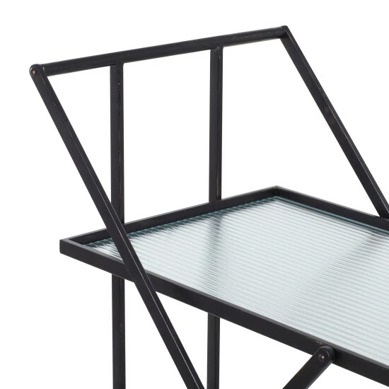 Hot Sale 👍 Studio 350 Black Metal Industrial Modern 2 Tier Storage Serving Bar Cart - 25 X 18 X 32 ❤️ - Image 6