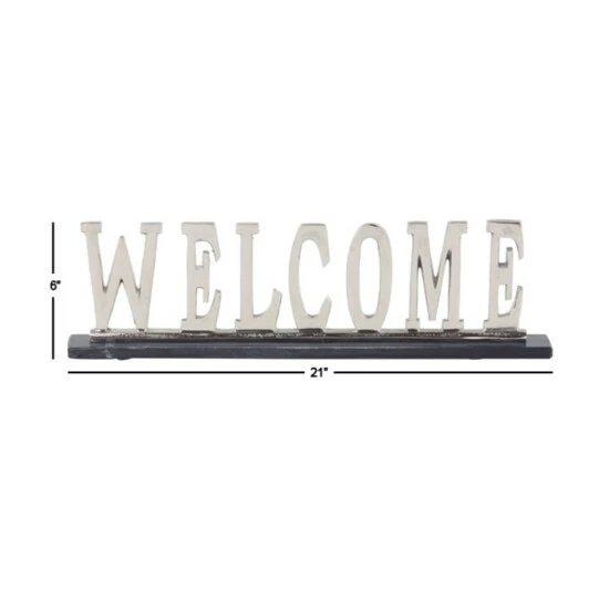 Best Pirce ๐ Studio 350 Silver Aluminum Glam Decorative Sign 6 X 21 X 2 - 21 X 2 X 6 ๐งจ - Image 7