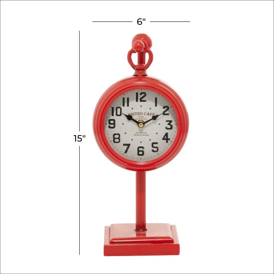 Budget π Studio 350 Red Iron Farmhouse Clock 15 X 6 X 5 - 6 X 5 X 15 βοΈ - Image 5