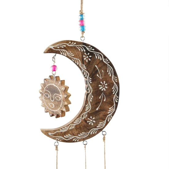 New ๐ Studio 350 Gold Mango Wood Eclectic Windchime 27 X 7 X 1 โ๏ธ - Image 4
