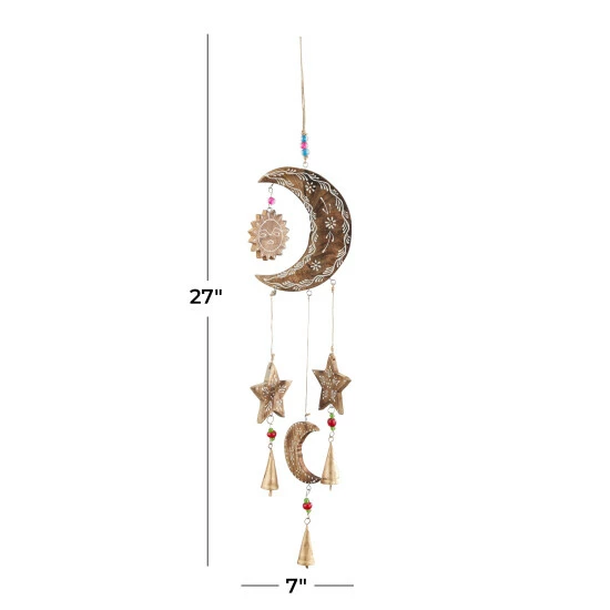 New ๐ Studio 350 Gold Mango Wood Eclectic Windchime 27 X 7 X 1 โ๏ธ - Image 6