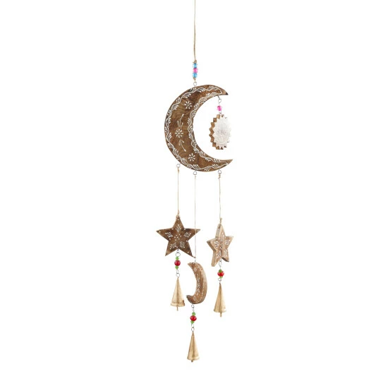 New ๐ Studio 350 Gold Mango Wood Eclectic Windchime 27 X 7 X 1 โ๏ธ - Image 7