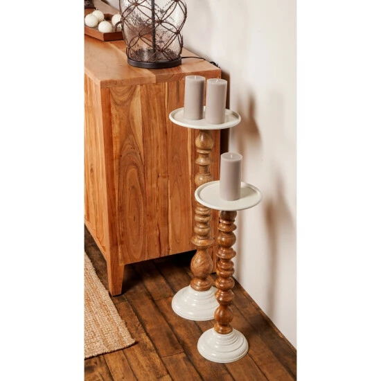 Flash Sale ๐ Studio 350 Set Of 3 Rustic 23, 30 And 38 Inch Brown Pillar Candle Holders ๐งจ - Image 7