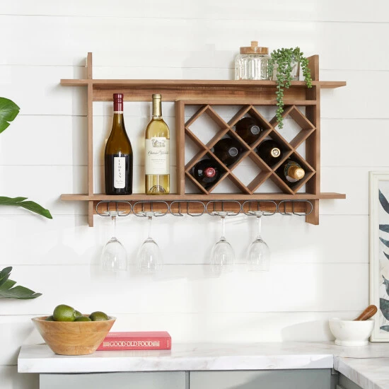 Cheapest 🔥 Studio 350 Brown Wood Farmhouse Wine Rack 20 X 34 X 8 - 34 X 8 X 20 👍