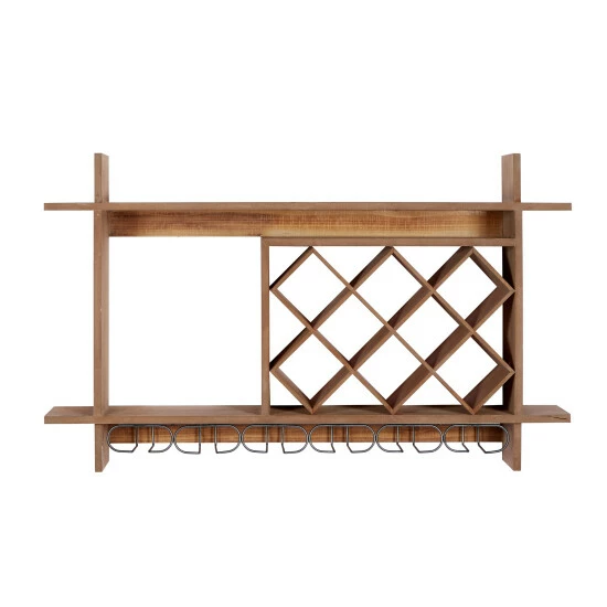 Cheapest 🔥 Studio 350 Brown Wood Farmhouse Wine Rack 20 X 34 X 8 - 34 X 8 X 20 👍 - Image 3