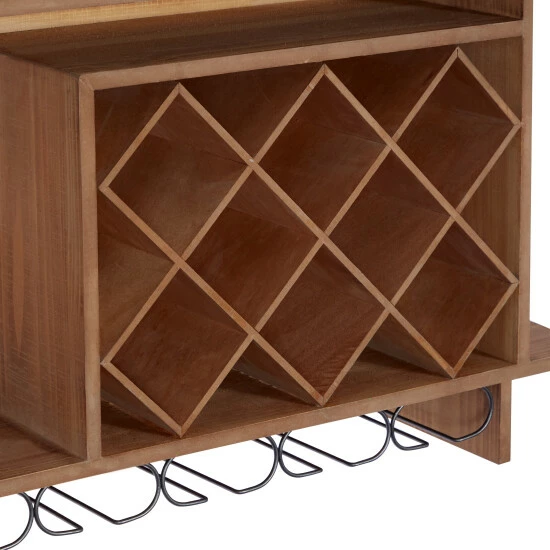 Cheapest 🔥 Studio 350 Brown Wood Farmhouse Wine Rack 20 X 34 X 8 - 34 X 8 X 20 👍 - Image 4