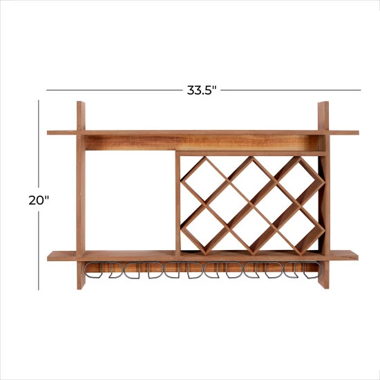 Cheapest 🔥 Studio 350 Brown Wood Farmhouse Wine Rack 20 X 34 X 8 - 34 X 8 X 20 👍 - Image 6