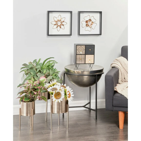 New 😍 Studio 350 Black MDF Contemporary Wall Decor Floral And Botanical (Set Of 2) ⭐ - Image 2