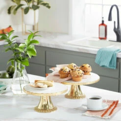 Flash Sale ๐ Studio 350 Wood Natural Cake Stand (Set Of 2) - S/2 12", 10"W White โค๏ธ