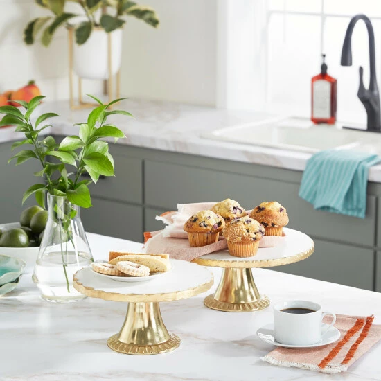 Flash Sale 😉 Studio 350 Wood Natural Cake Stand (Set Of 2) - S/2 12", 10"W White ❤️