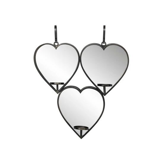 Best deal 🌟 Studio 350 Heart-Shaped Metal Wall Sconce Mirror Candle Holders With Leather Straps 20.5" X 25.5" - 21 X 4 X 26 😍 - Image 3