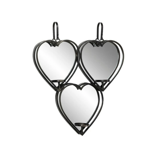 Best deal 🌟 Studio 350 Heart-Shaped Metal Wall Sconce Mirror Candle Holders With Leather Straps 20.5" X 25.5" - 21 X 4 X 26 😍 - Image 4