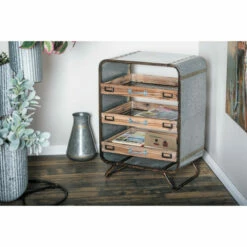 Promo 💯 Studio 350 Brown Iron Industrial Chest 26 X 20 X 14 🛒