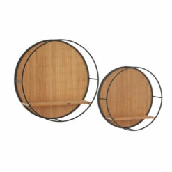 Best deal 🔥 Studio 350 Brown Bamboo Modern Wall Shelf ( Set Of 2) - S/2 19", 16"W ✔️