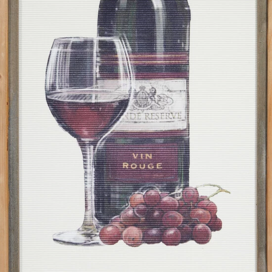 Hot Sale 🥰 Studio 350 Brown Wood Farmhouse Framed Wall Art Wine & Champagne (Set Of 2) - 20 X 2 X 40 🧨 - Image 5