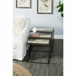 Budget ❤️ Studio 350 Grey Metal Vintage Accent Table (Set Of 3) - 24 X 16 X 22 😍