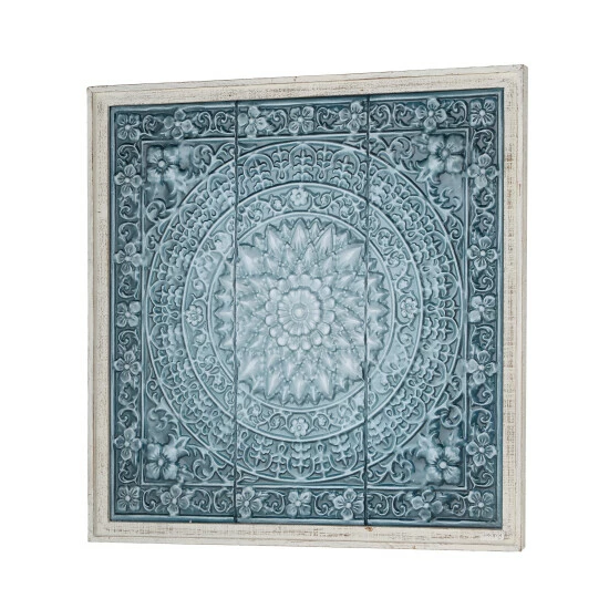 Top 10 ๐งจ Studio 350 Rustic 34 X 33 Inch Off-White And Teal Floral Wall Decor ๐ - Image 4