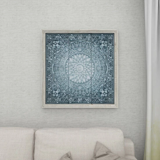 Top 10 ๐งจ Studio 350 Rustic 34 X 33 Inch Off-White And Teal Floral Wall Decor ๐ - Image 6