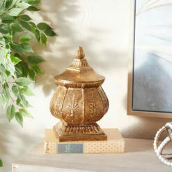 Best Pirce โจ Studio 350 Gold Polystone Traditional Decorative Jar 12 X 8 X 8 - 8 X 8 X 12 ๐