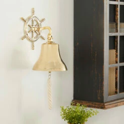 Wholesale 🥰 Studio 350 Brass Nautical Bell Wall Decor Silver ⭐