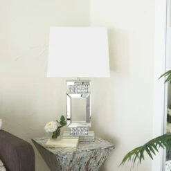 Promo 🤩 Studio 350 Mirror Wood Glam Table Lamp - 15x29 😀