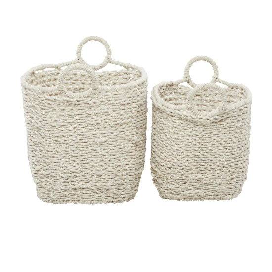 Coupon 🥰 Studio 350 Cotton Bohemian Storage Basket (Set Of 2) White ⌛ - Image 4