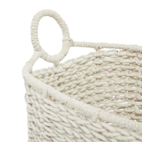 Coupon 🥰 Studio 350 Cotton Bohemian Storage Basket (Set Of 2) White ⌛ - Image 6