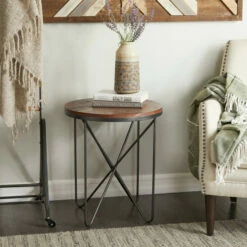 Wholesale 🎁 Studio 350 Brown Metal Rustic Accent Table - 19 X 19 X 22 ⌛