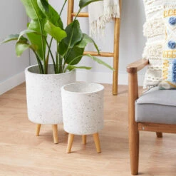 Best reviews of ❤️ Studio 350 MgO Contemporary Planter (Set Of 2) - 10 X 10 X 15Round White 🔔