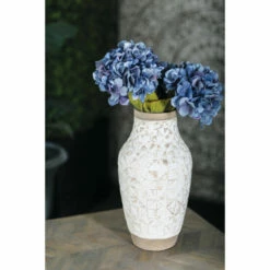 Best deal 🌟 Studio 350 White Stoneware Coastal Vase 16 X 8 X 8 👍