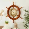 Cheapest 😍 Studio 350 Gold Wood Nautical Ship Wheel Wall Clock - 30 X 3 X 30 🤩