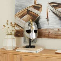 Buy ⌛ Studio 350 Silver Iron Vintage Helmet 17 X 9 X 11 - 9 X 11 X 17 🛒