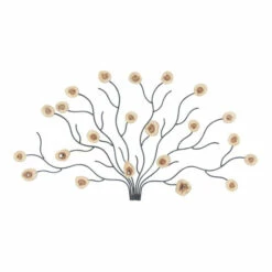 Discount 🎁 Studio 350 Contemporary Teak And Iron Tree Wall Decor 🧨