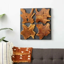 Deals 🥰 Studio 350 Brown Teak Wood Rustic Wall Decor 3 X 32 X 3 ⭐