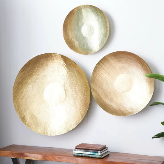 Budget ✨ Studio 350 Gold Iron Modern Glam Contemporary Round Circle Wall Art (Set Of 3) 🌟