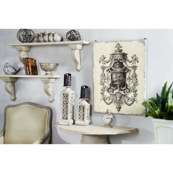 Cheap 👏 Studio 350 23.5 X 32 White Vintage Cherub Angel & Chandelier Wood Wall Decor - 24 X 2 X 32 ⭐