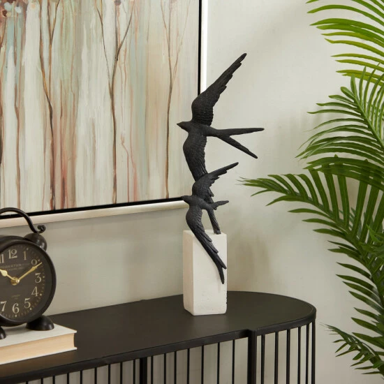 Flash Sale 🎉 Studio 350 Polystone Modern Birds Sculpture - 7 X 3 X 20 Black 🌟 - Image 7