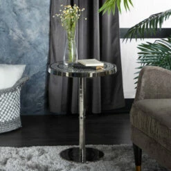 Best reviews of 😉 Studio 350 Silver Aluminum Contemporary Accent Table 👍