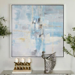 Deals 💯 Studio 350 Blue Wood Contemporary Framed Wall Art 🎉