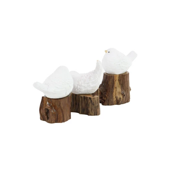 Best Pirce ⭐ Studio 350 White Fiber Clay Farmhouse Sculpture Birds (Set Of 3) 🛒 - Image 3