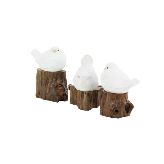 Best Pirce ⭐ Studio 350 White Fiber Clay Farmhouse Sculpture Birds (Set Of 3) 🛒 - Image 5