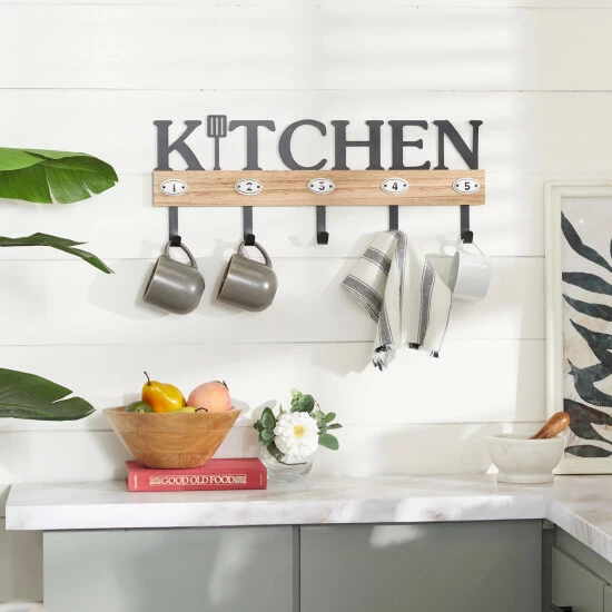 Hot Sale 😀 Studio 350 Brown Porcelain Farmhouse Wall Hook 9 X 24 X 2 - 24 X 2 X 9 ⭐