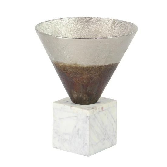 Best Sale ๐ Studio 350 Grey Aluminum Modern Vase 13 X 10 X 10 ๐ - Image 2