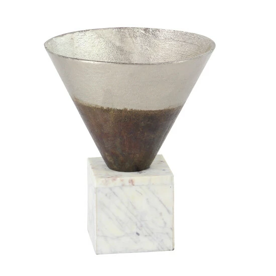 Best Sale ๐ Studio 350 Grey Aluminum Modern Vase 13 X 10 X 10 ๐ - Image 4