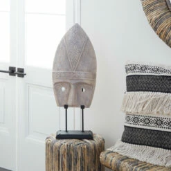 Deals 🌟 Studio 350 White Wood Vintage Sculpture People 27 X 11 X 6 - 11 X 6 X 27 💯