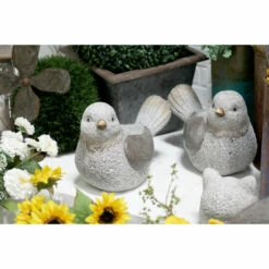 Cheapest 👏 Studio 350 Grey Polystone Country Garden Sculpture Birds (Set Of 2) - 13 X 10 X 7 😉