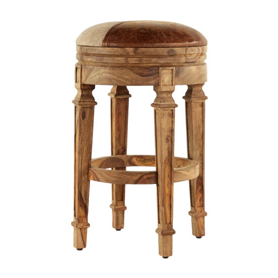Outlet ⌛ Studio 350 Brown Wood Rustic Bar Stool 29 X 18 X 18 - 18 X 18 X 29 ⭐ - Image 2