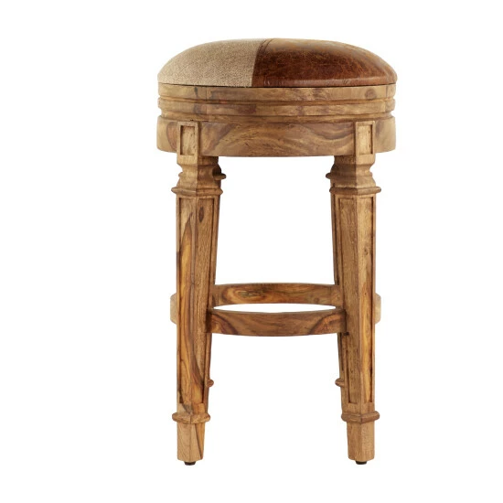 Outlet ⌛ Studio 350 Brown Wood Rustic Bar Stool 29 X 18 X 18 - 18 X 18 X 29 ⭐ - Image 3