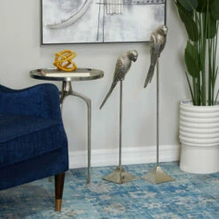 New 🛒 Studio 350 Silver Aluminum Eclectic Bird Sculpture ( Set Of 2) - S/2 35", 29"H 😉