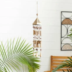 Budget 🤩 Studio 350 Gold Wood Coastal Windchime 29 X 6 X 3 - 6 X 3 X 29 ✔️